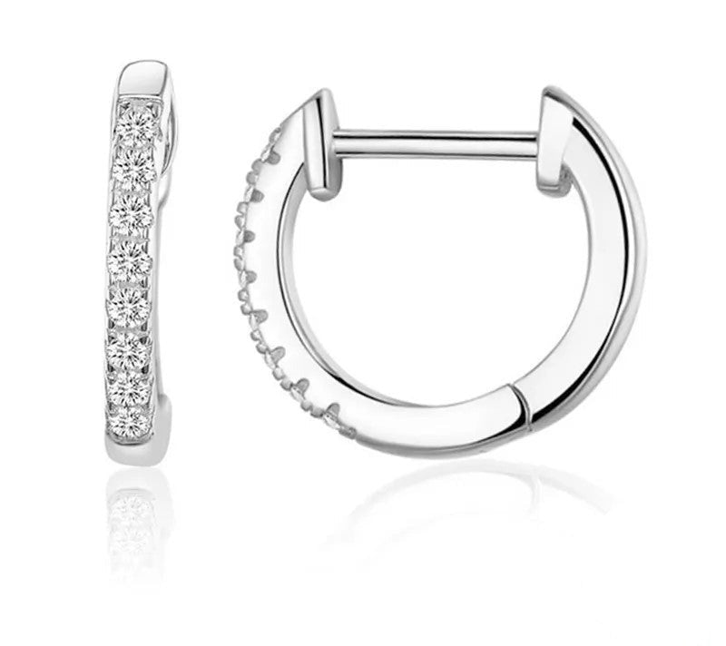 925 Sterling Silver Cubic Zircon Cuff Earrings - TEA LU SHOP