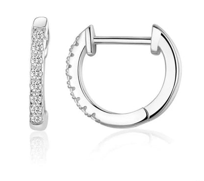 925 Sterling Silver Cubic Zircon Cuff Earrings - TEA LU SHOP