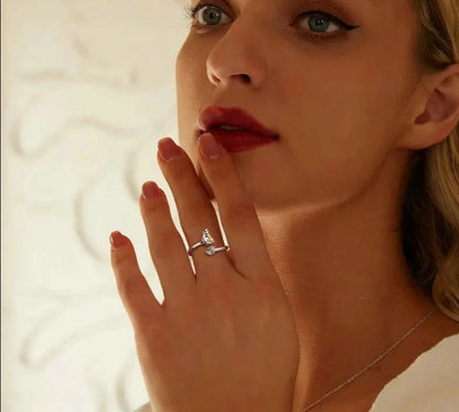 White Gold Plated Mother's Day Adjustable Ring