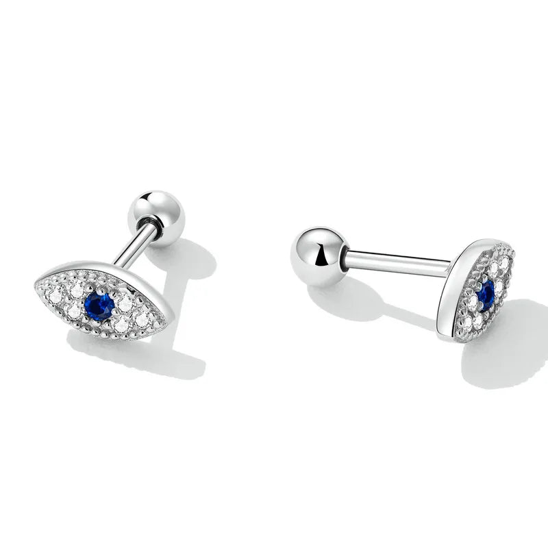 925 Sterling Silver Devil Eye Stud Earrings - TEA LU SHOP