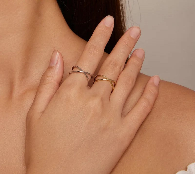 925 Sterling Silver Minimalist Cross Ring - TEA LU SHOP