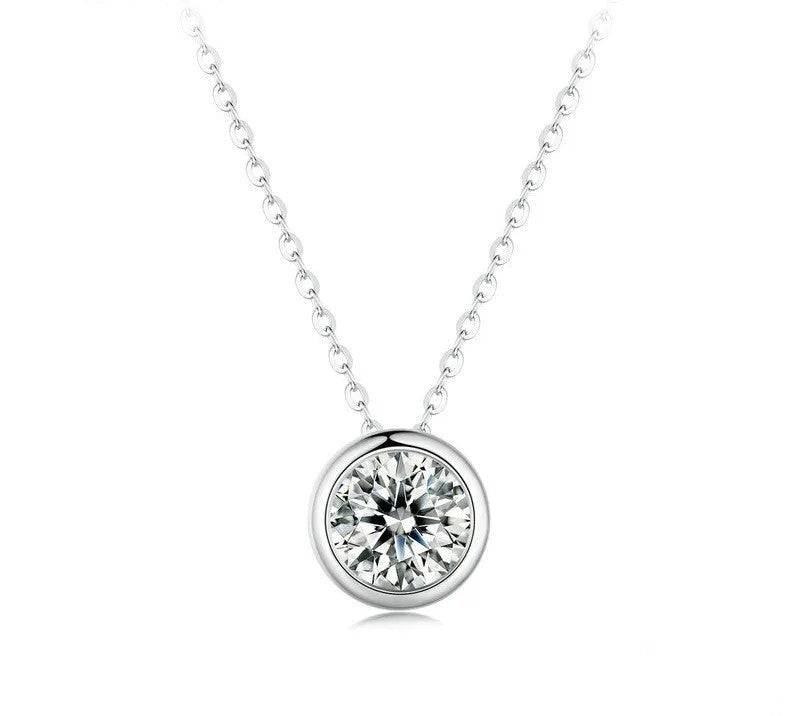 925 Sterling Silver Moissanite Necklace - TEA LU SHOP