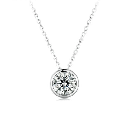 925 Sterling Silver Moissanite Necklace - TEA LU SHOP