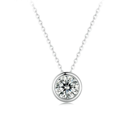 925 Sterling Silver Moissanite Necklace - TEA LU SHOP