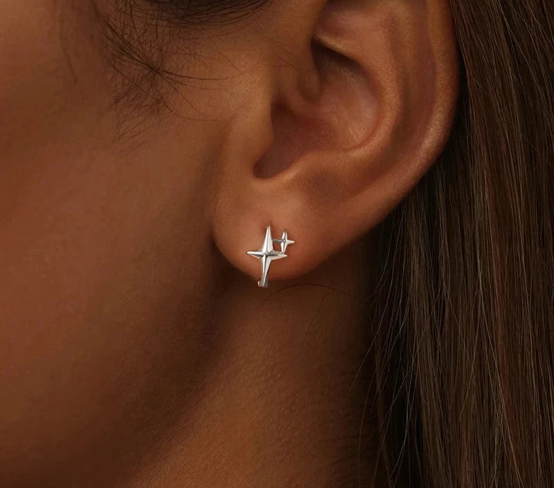 925 Sterling Silver Starlight Hoop Earrings