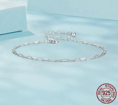925 Sterling Silver Square Chain Bracelet
