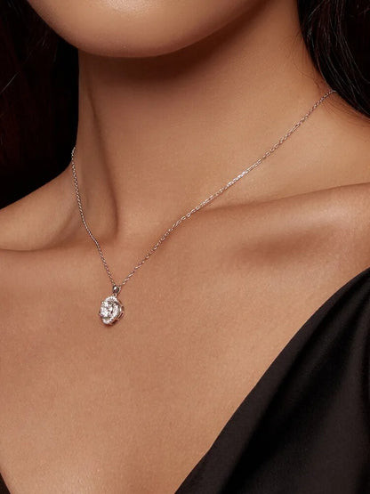 925 Sterling Silver Moissanite Necklace - TEA LU SHOP