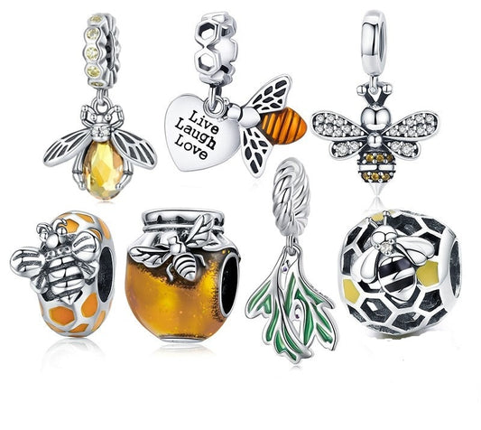 925 Sterling Silver Bee Charms