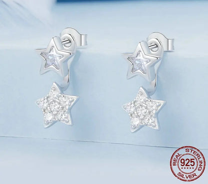 925 Sterling Silver Hypoallergenic Star Earrings - Shine Bright Store