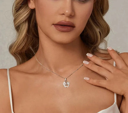 925 Sterling Silver Mom and Son Pendant Necklace