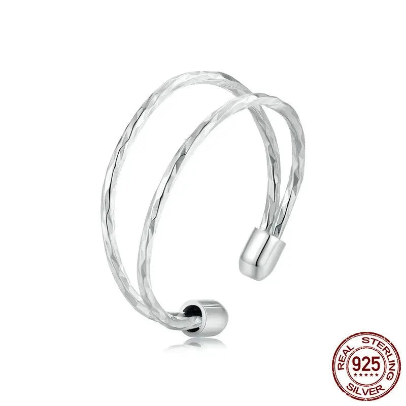 Sterling Silver Multi-Layer Adjustable Ring