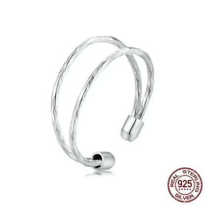 Sterling Silver Multi-Layer Adjustable Ring
