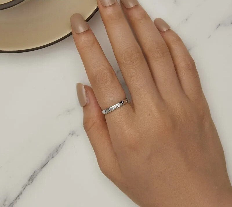 925 Sterling Silver Sea Wave Ring - TEA LU SHOP