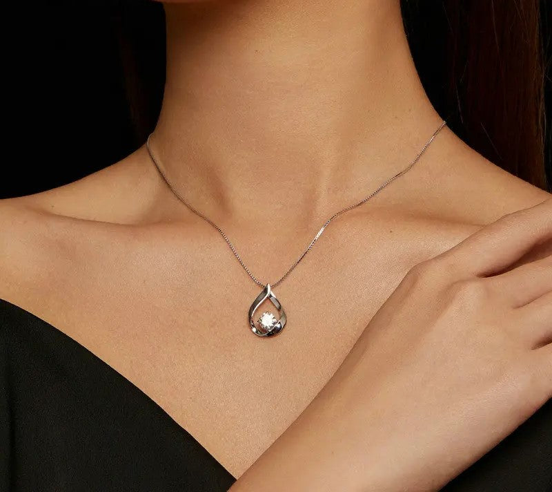 925 Sterling Silver Moissanite Waterdrop Necklace - TEA LU SHOP
