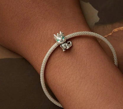 925 Sterling Silver Cute Dragon Charm for Charm Bracelets - TEA LU SHOP