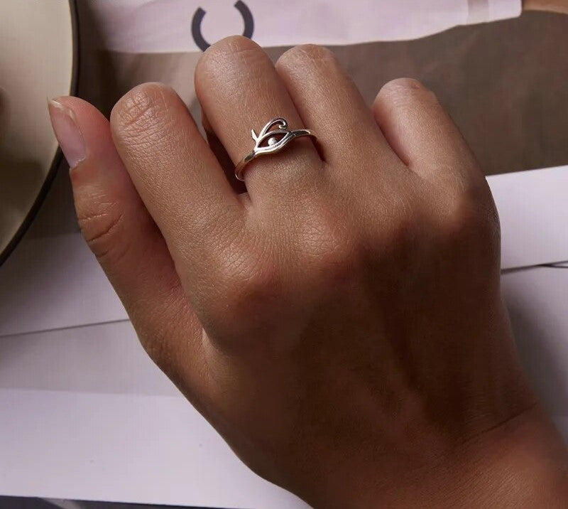 925 Sterling Silver Eye of Horus Ring - TEA LU SHOP