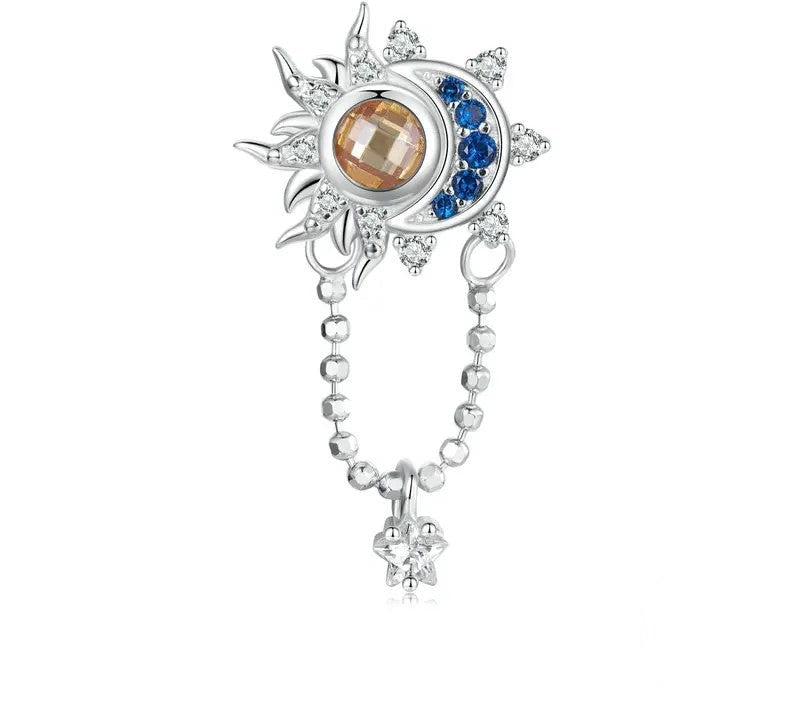 925 Sterling Silver Sun and Moon Charm - Shine Bright Store