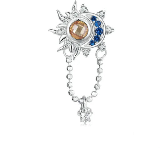 925 Sterling Silver Sun and Moon Charm - Shine Bright Store