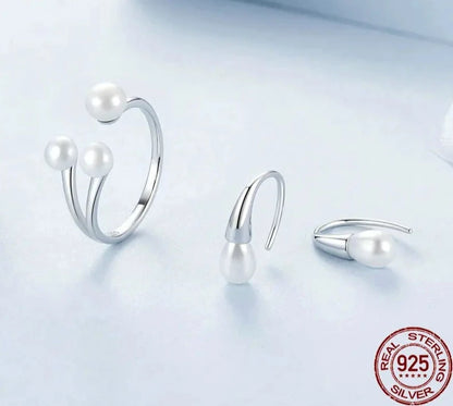 925 Sterling Silver Pearl Drop Earrings