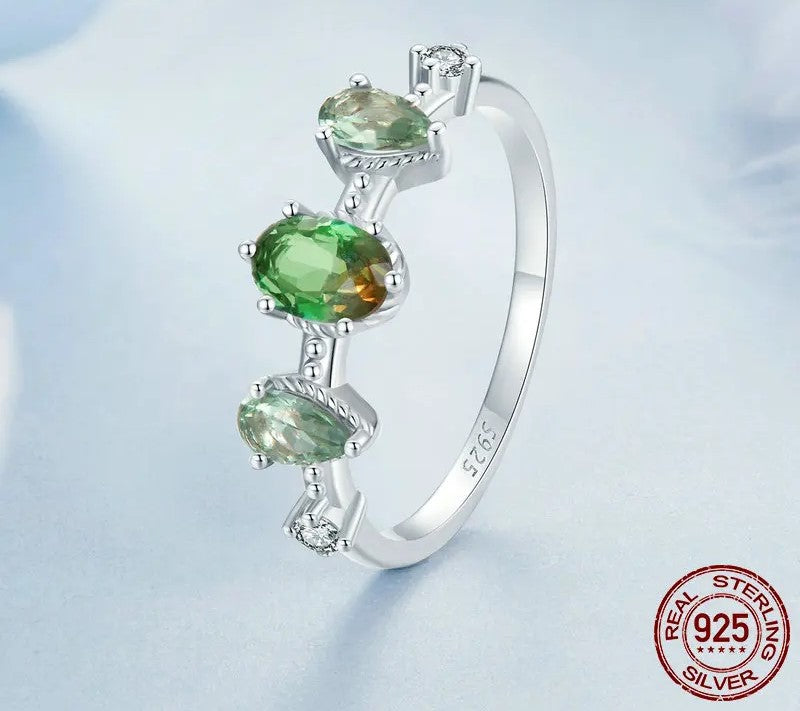925 Sterling Silver Eternity Gradient Ring - TEA LU SHOP