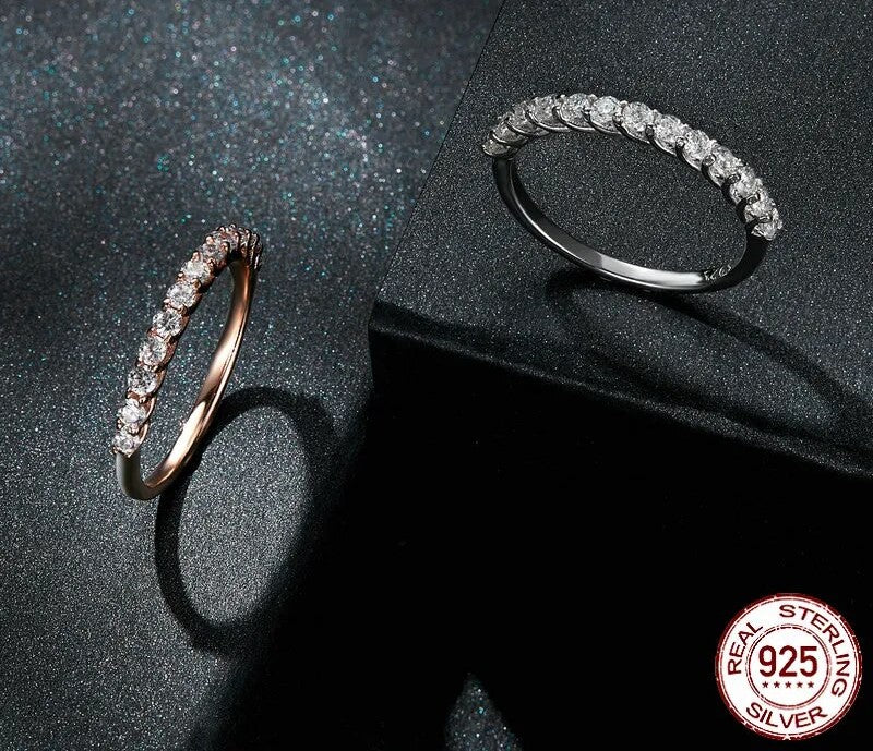 925 Sterling Silver Moissanite Ring - TEA LU SHOP