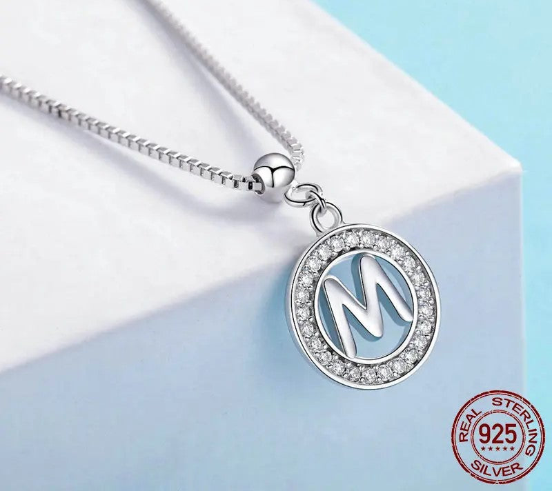 925 Sterling Silver Vintage Letter A to Z Necklace - TEA LU SHOP