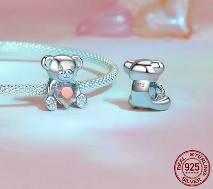 925 Sterling Silver Cute Bear Charms "I love U" - Shine Bright Store