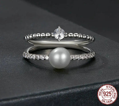 Moissanite Double Layer Ring