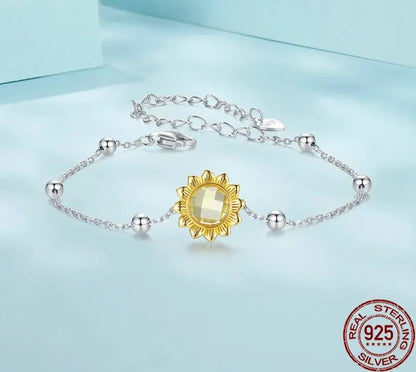 925 Sterling Silver Sunflower Bracelets