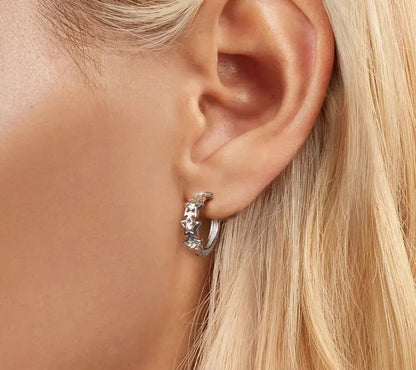 925 Sterling Silver Stackable Star-Shaped Earrings - Shine Bright Store