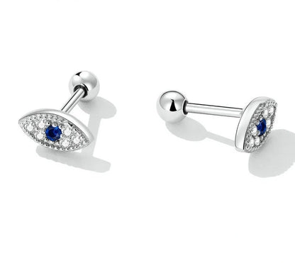 925 Sterling Silver Devil Eye Stud Earrings - TEA LU SHOP