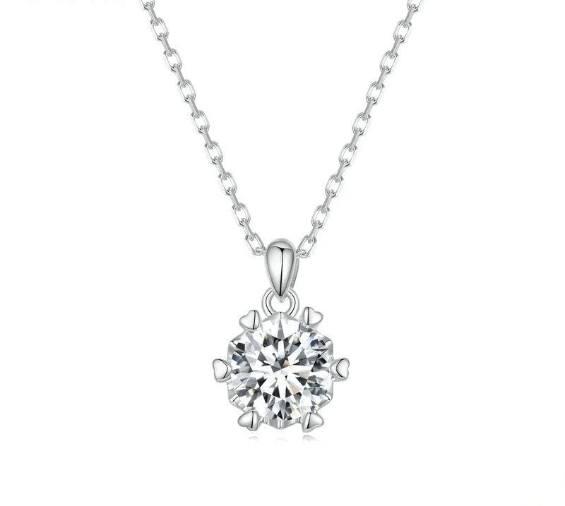 925 Sterling Silver Moissanite Necklace - TEA LU SHOP