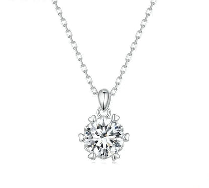 925 Sterling Silver Moissanite Necklace - TEA LU SHOP