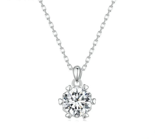925 Sterling Silver Moissanite Necklace - TEA LU SHOP