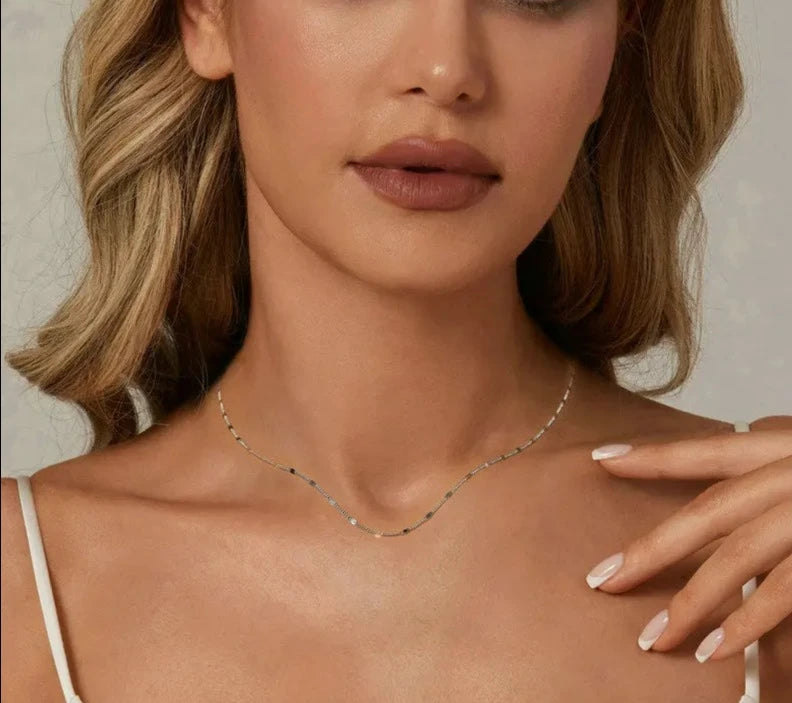Sparkling Basic Chain Link Necklace
