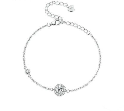 925 Sterling Silver Moissanite Bracelet - TEA LU SHOP