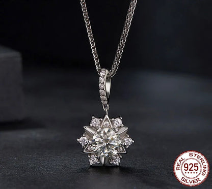 925 Sterling Silver Moissanite Star Shape Necklace - TEA LU SHOP