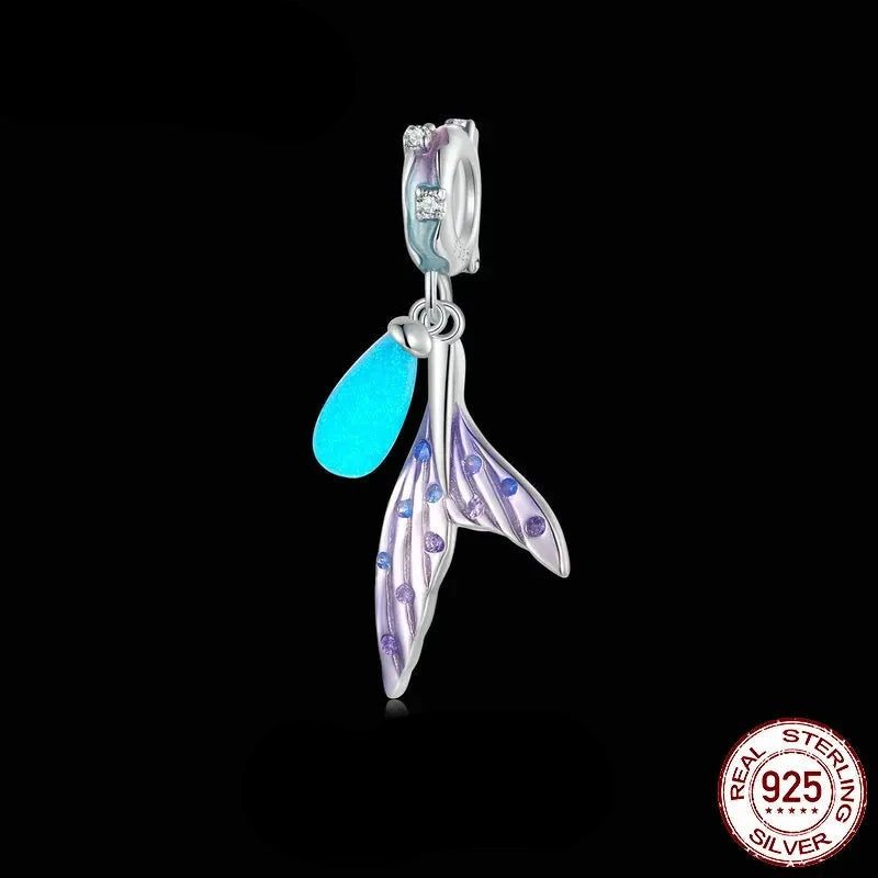 925 Sterling Silver Luminous Mermaid Pendant