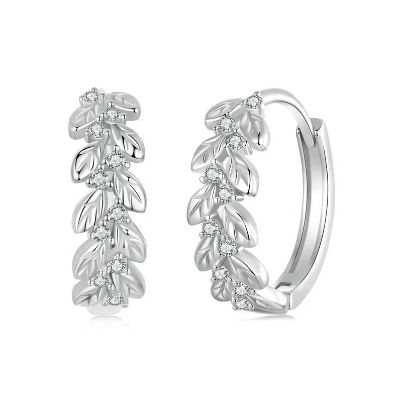 925 Sterling Silver Flower Hoop Earrings
