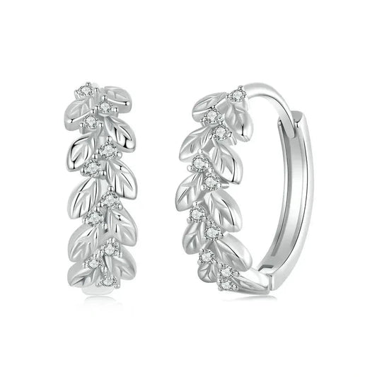925 Sterling Silver Flower Hoop Earrings