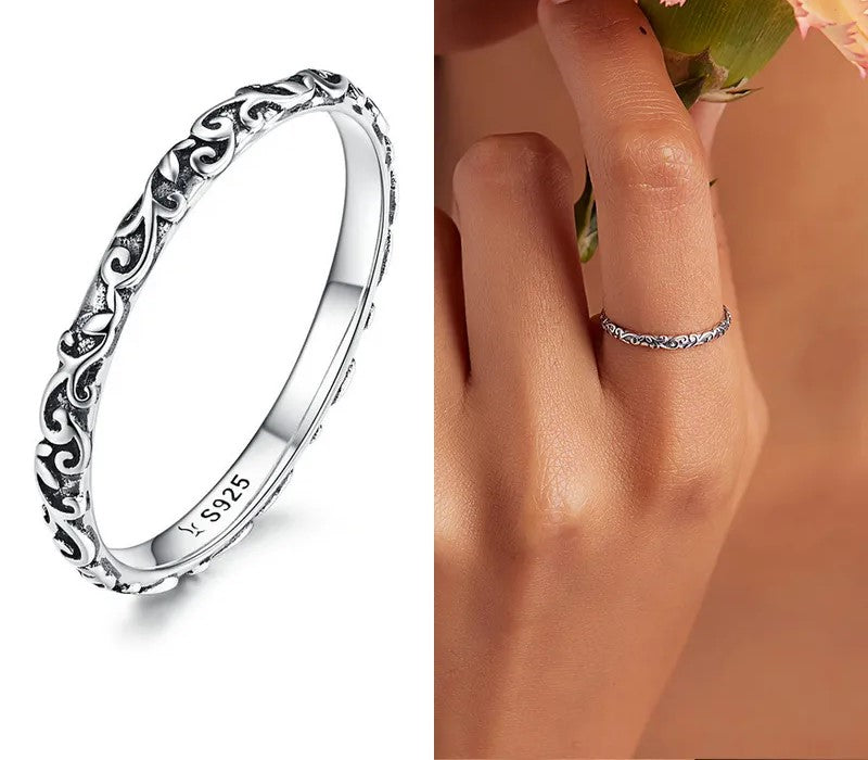 925 Sterling Silver Vintage Ring - TEA LU SHOP