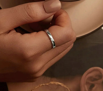 925 Sterling Silver Minimalist Stackable Ring - TEA LU SHOP