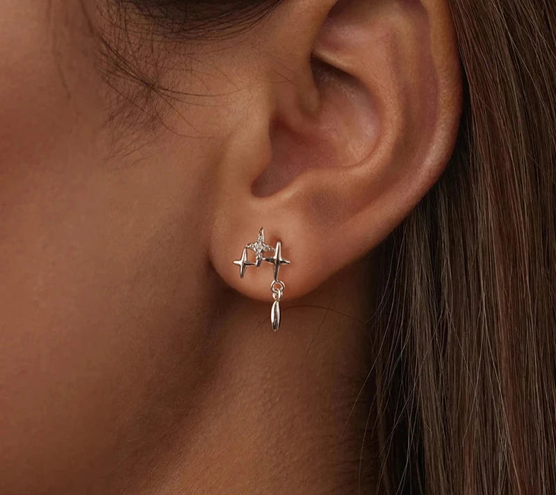 925 Sterling Silver Tiny Star Earrings