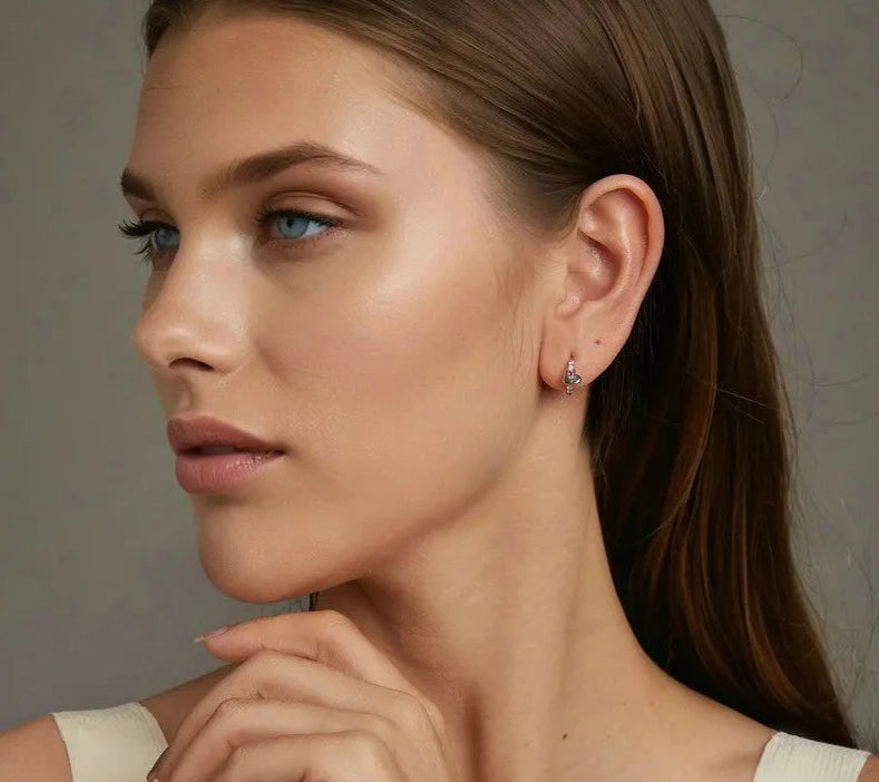 Heart Rainbow Hoop Earrings