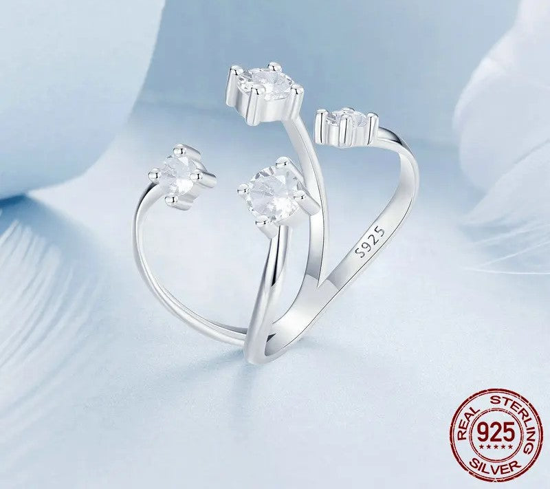 925 Sterling Silver Minimalist Open Adjustable Ring - Shine Bright Store