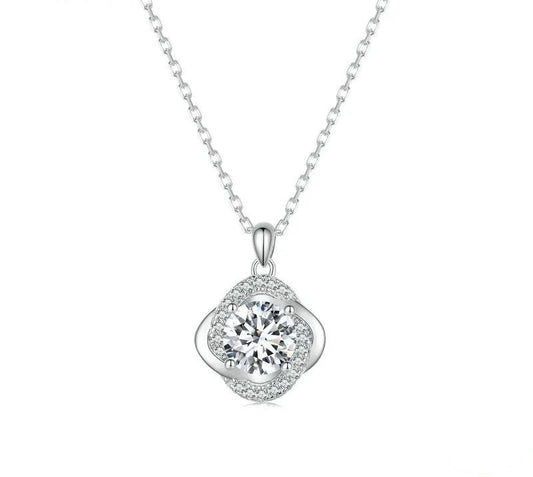 925 Sterling Silver Moissanite Necklace - TEA LU SHOP