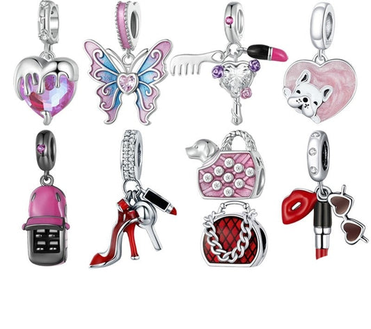 925 Sterling Silver Pink Lady Pendants - TEA LU SHOP