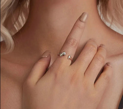 925 Sterling Silver Cute Dachshund Open Rings