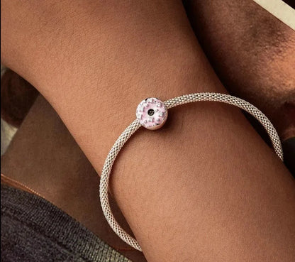 925 Sterling Silver Pink Doughnuts Сharm