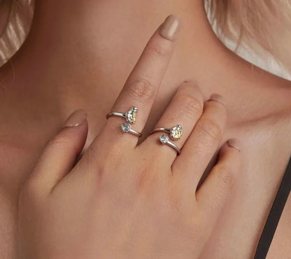 White Gold Plated Mother's Day Adjustable Ring